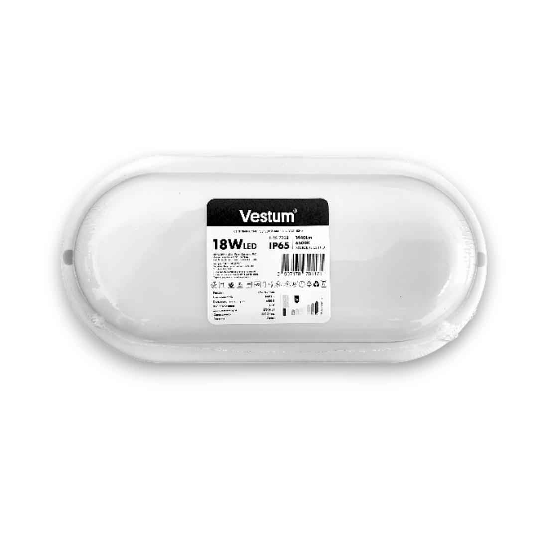 Світлодіодний світильник ЖКГ LED S 18W овал 6500K 220V Vestum 1-VS-7208